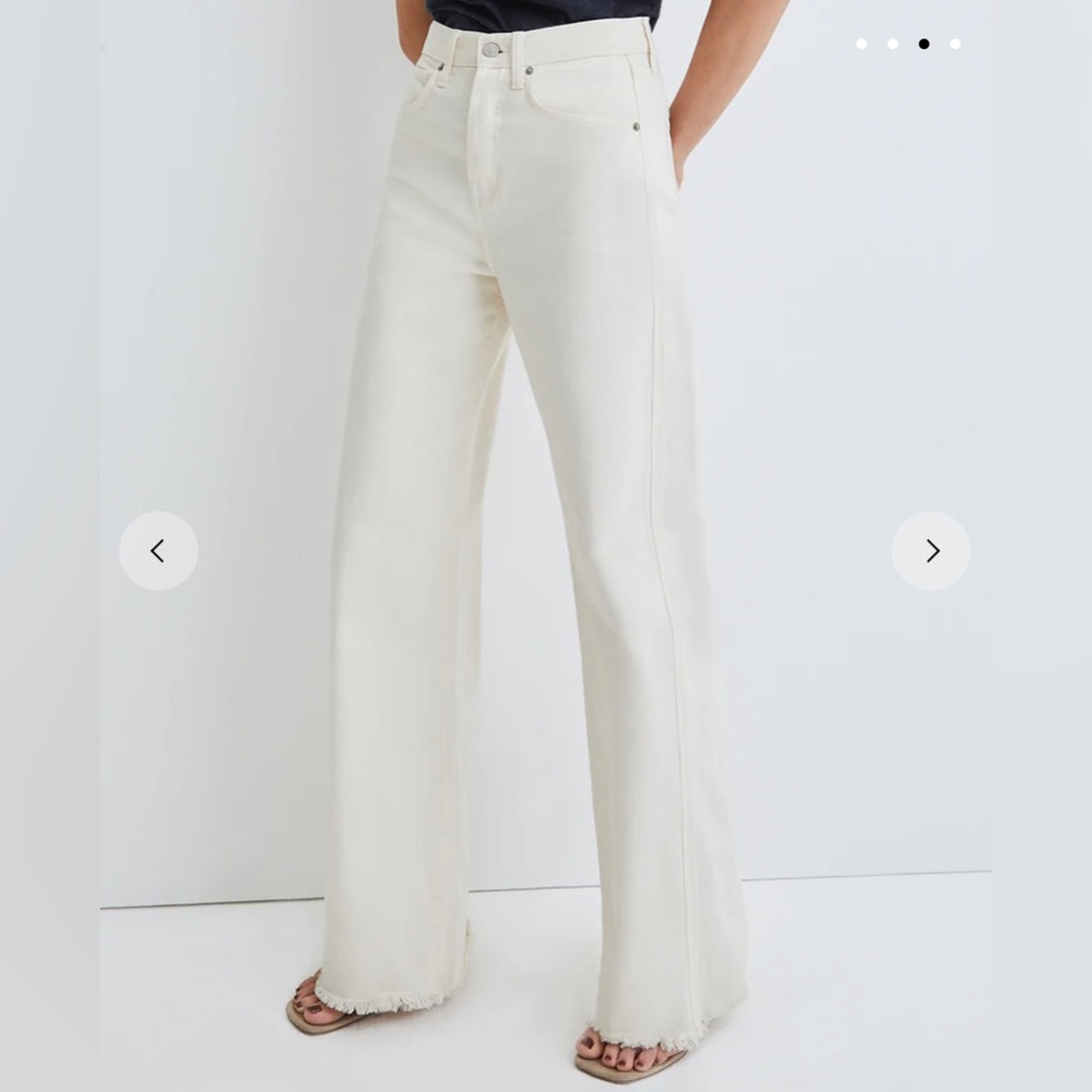 Veronica Beard Taylor Wide Leg Jean - Ecru Size 32